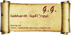 Gebhardt Györgyi névjegykártya